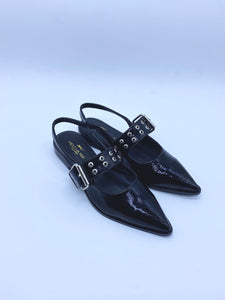 Flats Negro Ojillos Mentha Mia E1002