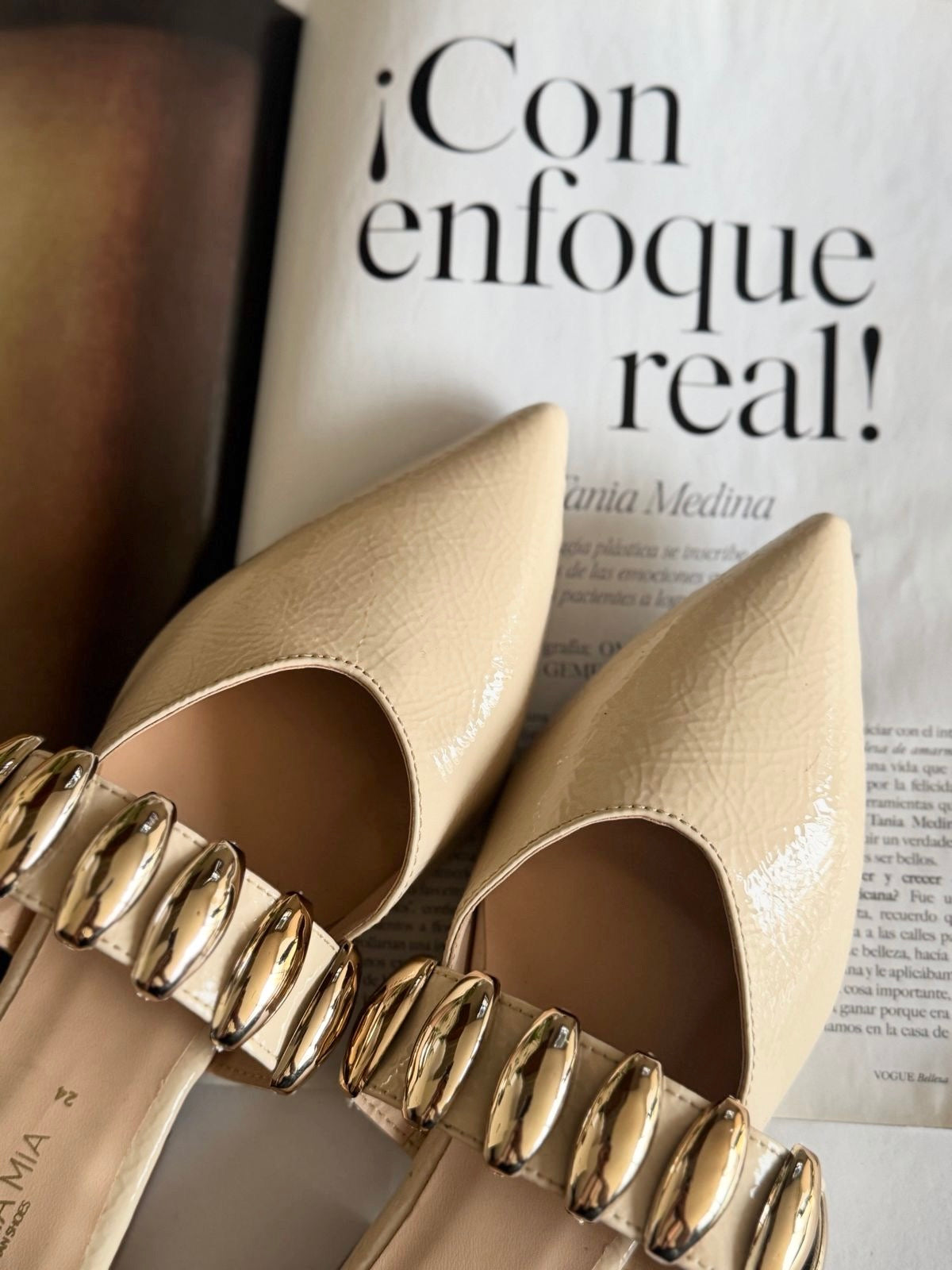 Flats Beige Media Luna Mentha Mia E1003