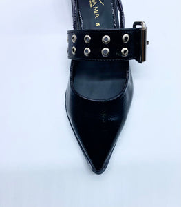 Flats Negro Ojillos Mentha Mia E1002